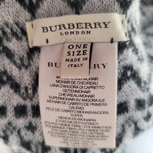 Burberry Kid mohair blend long striped scarf - Picture 6 of 10